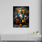 Pop Art Comic Duck im Sessel sitzend Dark Wandbild Kunstwerk