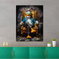 Pop Art Comic Duck im Sessel sitzend Dark Wandbild Kunstwerk