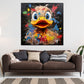 Pop Art Crazy Duck Ente Wandbild Kunstwerk