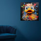 Pop Art Crazy Duck Ente Wandbild Kunstwerk