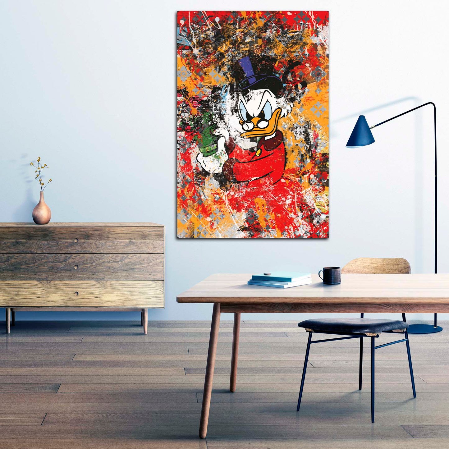 Dagobert Abstrakt Pop Art Comic Wandbild Kunstwerk