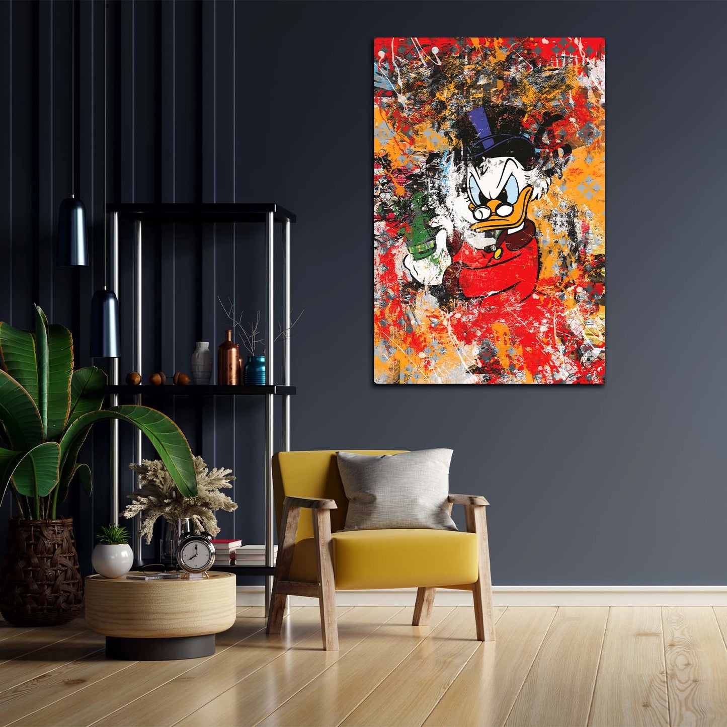 Dagobert Abstrakt Pop Art Comic Wandbild Kunstwerk