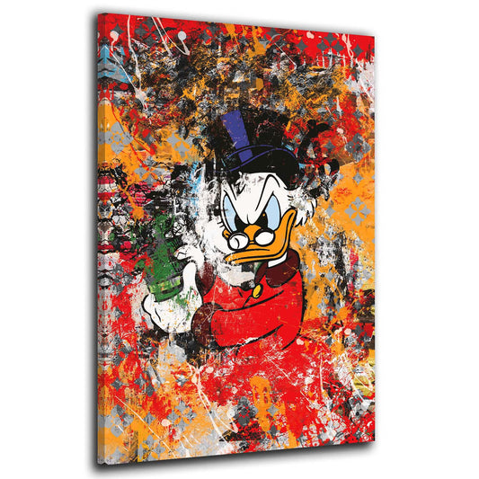 Dagobert Abstrakt Pop Art Comic Wandbild Kunstwerk