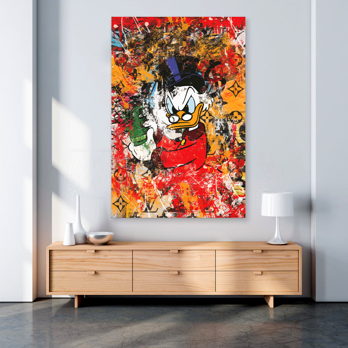 Dagobert abstrakt Pop Art Comic Wandbild Kunstwerk