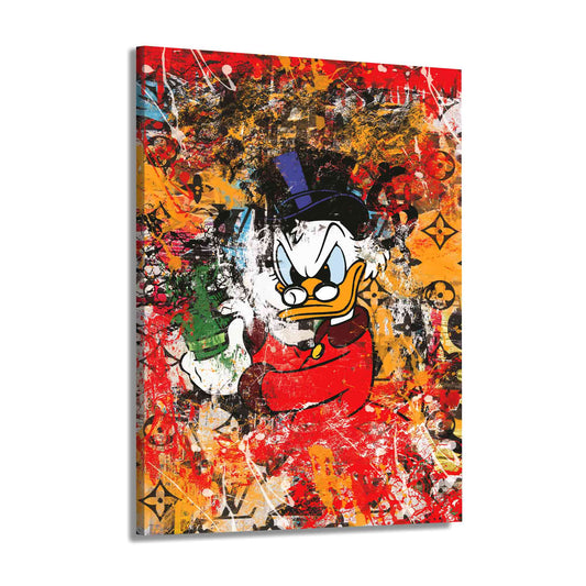 Dagobert abstrakt Pop Art Comic Wandbild Kunstwerk
