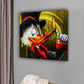 Dagobert Pop Art Bitcoin, Comic Gold Wandbild Kunstwerk