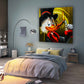 Dagobert Pop Art Bitcoin, Comic Gold Wandbild Kunstwerk
