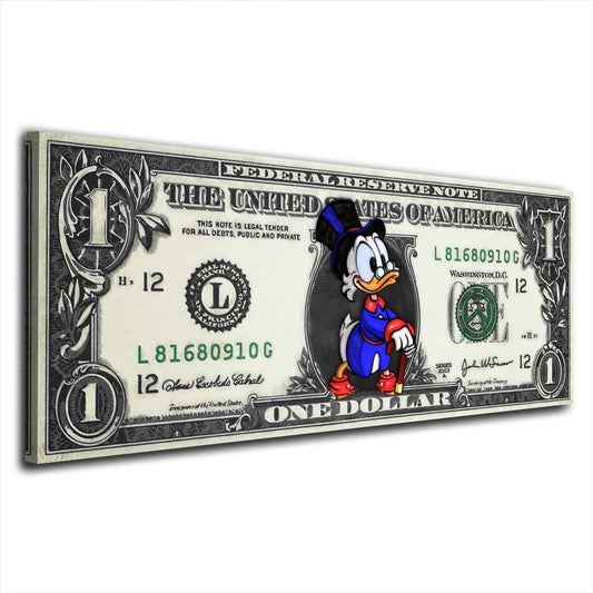 Duck One Dollar, The United States, Comic Wandbild Kunstwerk