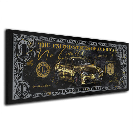Dollar Sportwagen Italien, Pop Art Wandbild Kunstwerk