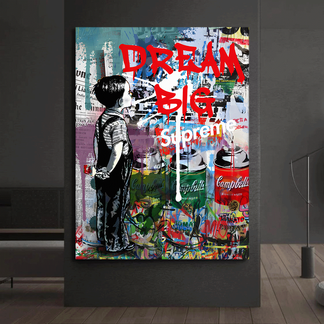 Dream Big Pop Art Wandbild Kunstwerk