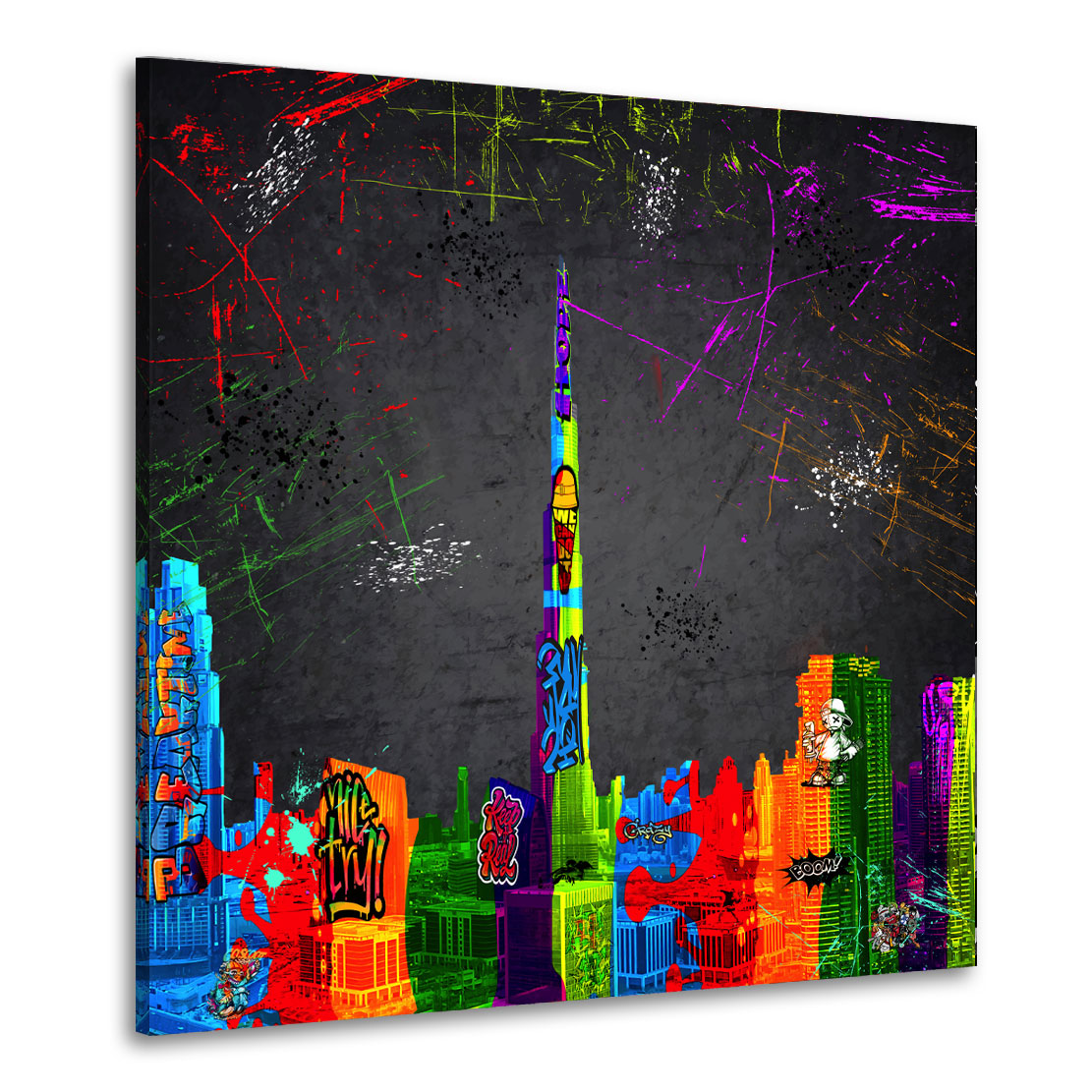 Dubai Stadt Street Art Wandbild Kunstwerk