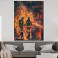 Feuerwehrmänner löschen Feuer Wandbild Kunstwerk