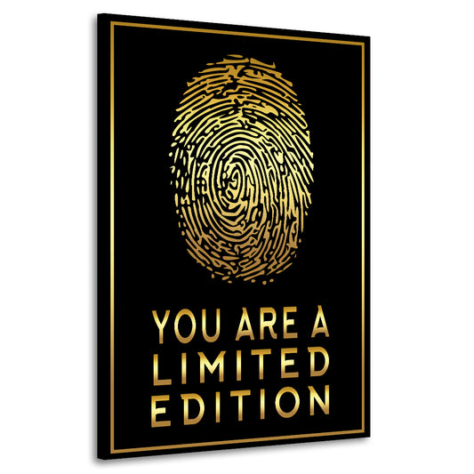 Fingerabdruck, You Are A Limited Edition, Motivation Lifestyle Wandbild Kunstwerk