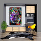Französische Bulldogge Abstract Colour Tiere, Pop Art Wandbild Kunstwerk