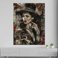 Wandbild Kunstwerk Frau geheimnisvoll Vintage Stil