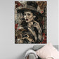 Wandbild Kunstwerk Frau geheimnisvoll Vintage Stil