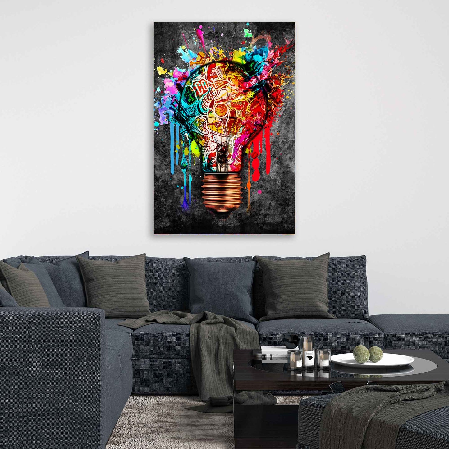 Glühbirne Graffiti Street Art Style Wandbild Kunstwerk