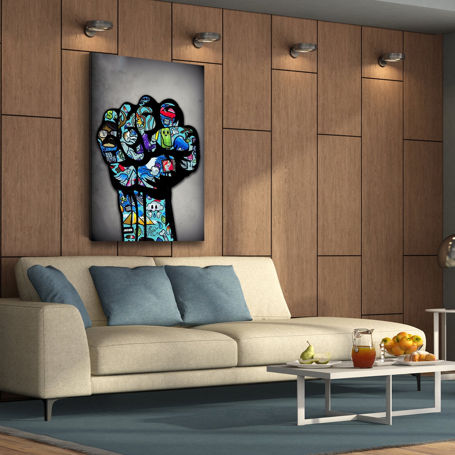 Graffiti Street Art Faust Wandbild Kunstwerk