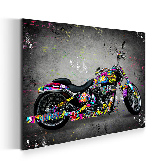 Graffiti Street Art Harley Davidson Wandbild Kunstwerk