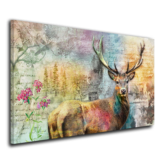 Hirsch Colour Style Abstrakt Wandbild Kunstwerk