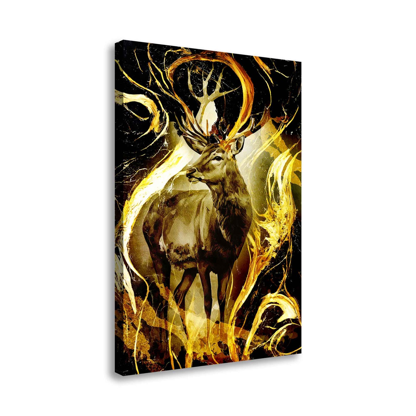 Hirsch Gold Style Wandbild Kunstwerk