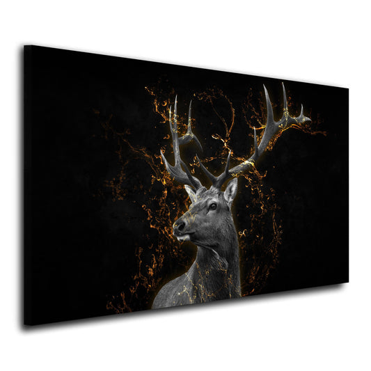 Hirsch Golden Style Abstrakt Wandbild Kunstwerk