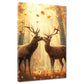 Wandbild Kunstwerk Hirschpaar Liebe Waldromantik Herbst