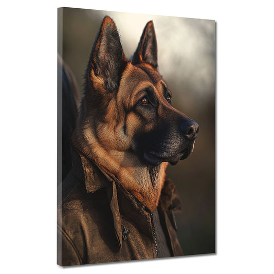 Hund mit Kleidung Portrait einzigartig Wandbild Kunstwerk