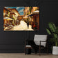 Italien Dorfstraße mit historischem Charme und Sonne Wandbild Kunstwerk
