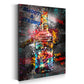 Jack Whiskyflasche Street Art Stil bunte Graffiti Akzente Wandbild Kunstwerk