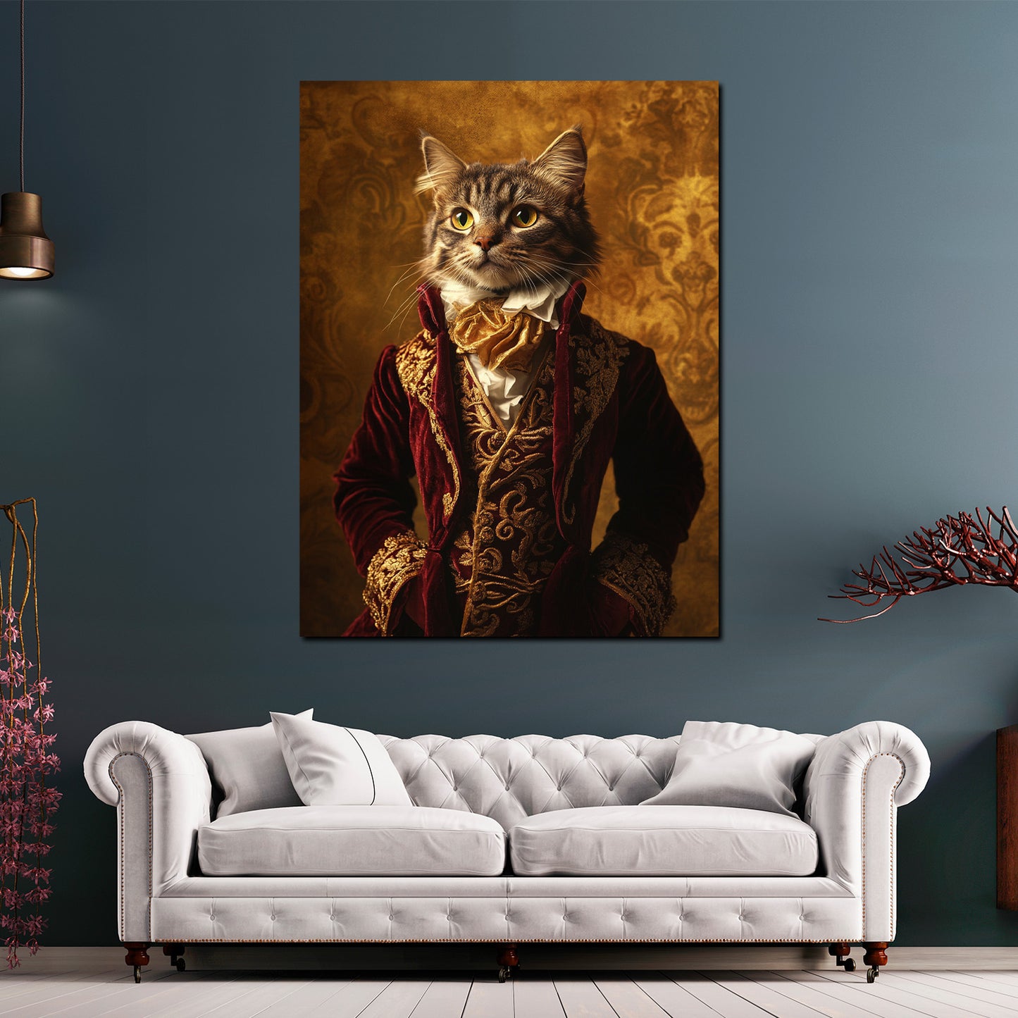 Wandbild Kunstwerk Katze barock Gewand Eleganz Stil Luxus modern