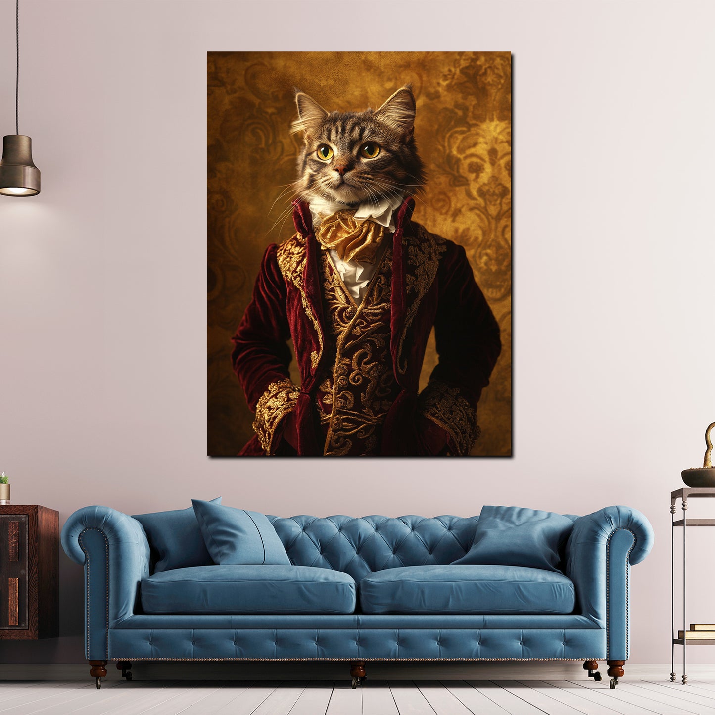 Wandbild Kunstwerk Katze barock Gewand Eleganz Stil Luxus modern