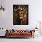 Wandbild Kunstwerk Kuh rustikal floral Vintage Stil