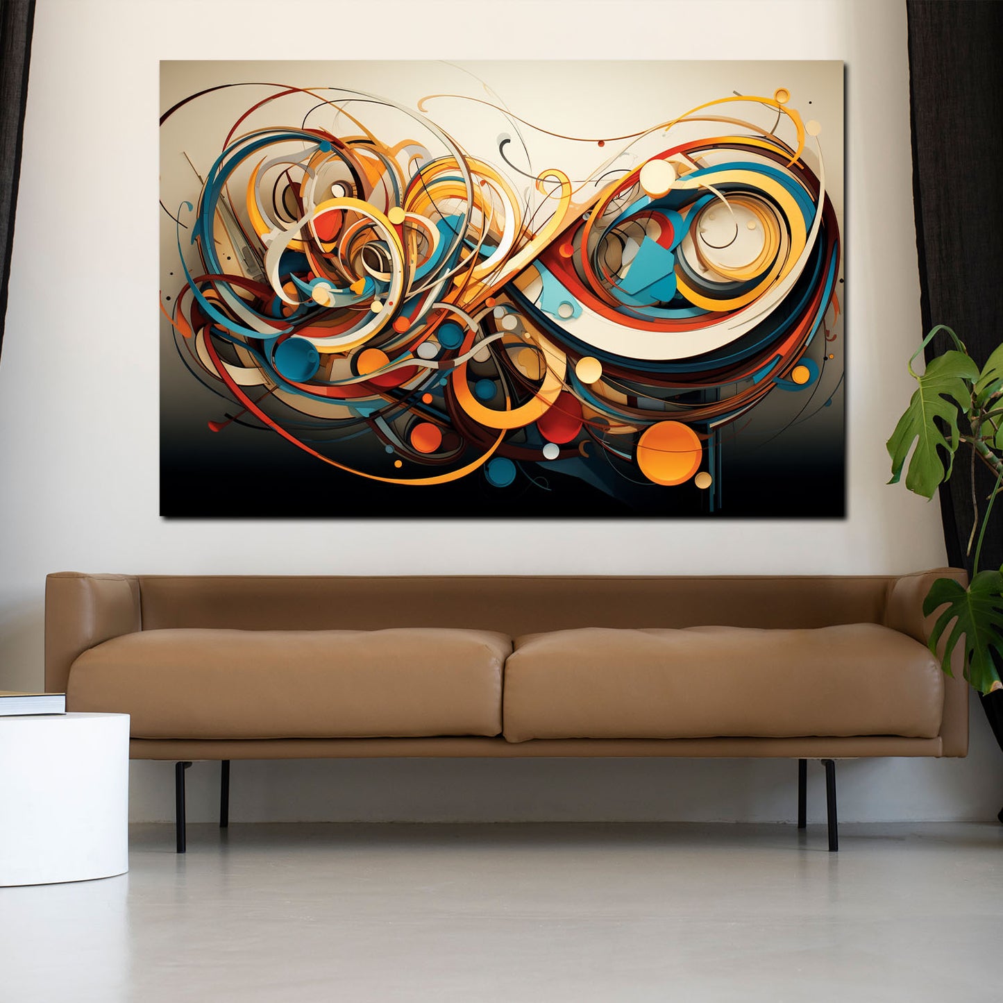 Lines abstrakte Linien Dark Wandbild Kunstwerk