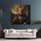Löwe Gentleman Zigarre luxuriös Motivation Wandbild Kunstwerk