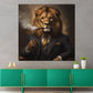 Löwe Gentleman Zigarre luxuriös Motivation Wandbild Kunstwerk
