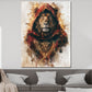 Löwe in Kapuzenumhang modern Wandbild Kunstwerk
