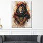 Löwe in Kapuzenumhang modern Wandbild Kunstwerk