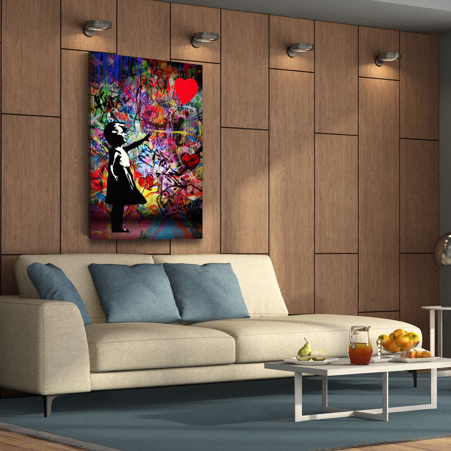 Mädchen Graffiti Street Art Style Wandbild Kunstwerk