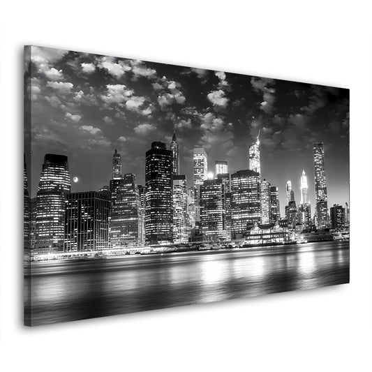 Manhattan New York Skyline Night Style schwarz weiß USA Wandbild