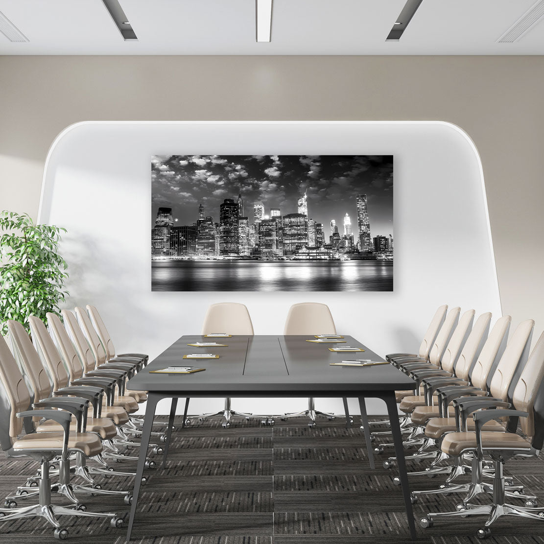 Manhattan New York Skyline Night Style schwarz weiß USA Wandbild