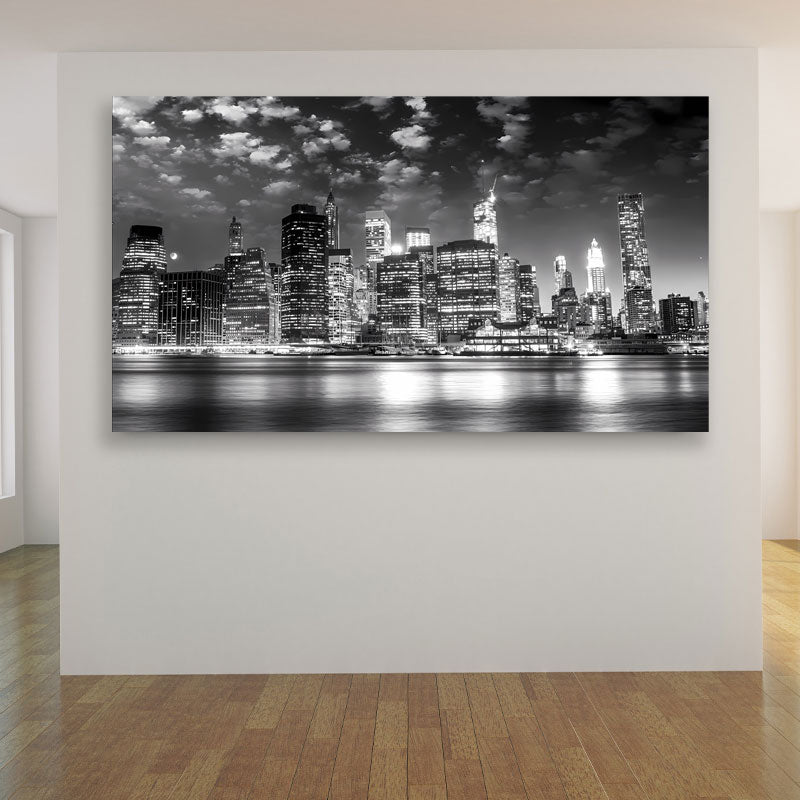 Manhattan New York Skyline Night Style schwarz weiß USA Wandbild