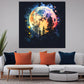 Mond über Wald Nacht Himmel Wandbild Kunstwerk