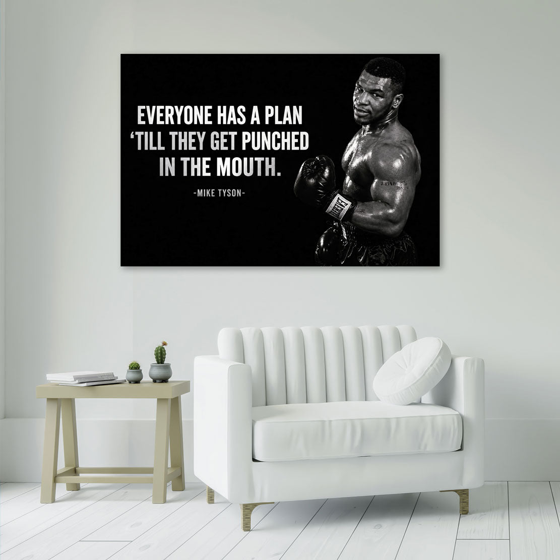 Motivation Mike, Everyone has a Plan Wandbild Kunstwerk