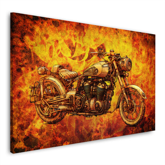 Motorrad Vintage Retro Wandbild Kunstwerk