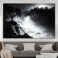 Wandbild Kunstwerk Naturgewalt Wasserfall schwarz weiß Romantik Fluss Bewegung