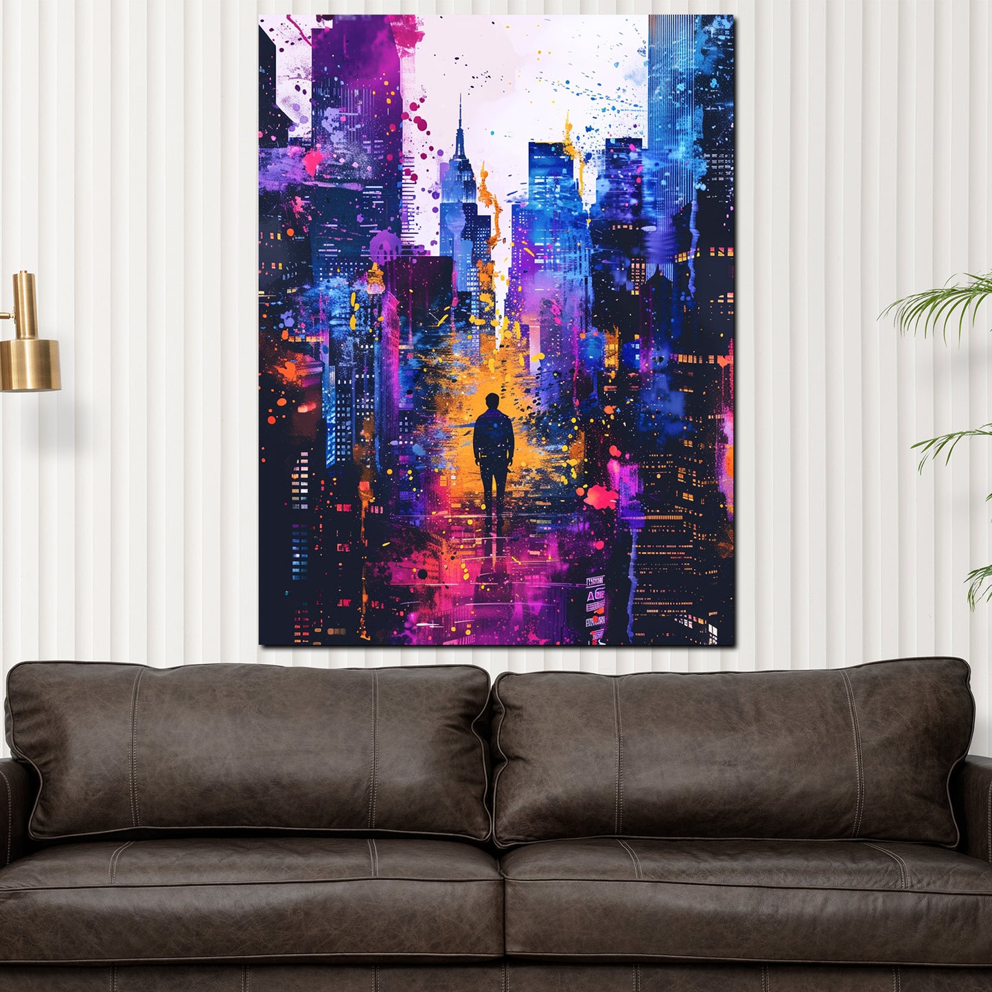 New York City Silhouette Pop Art Wandbild Kunstwerk