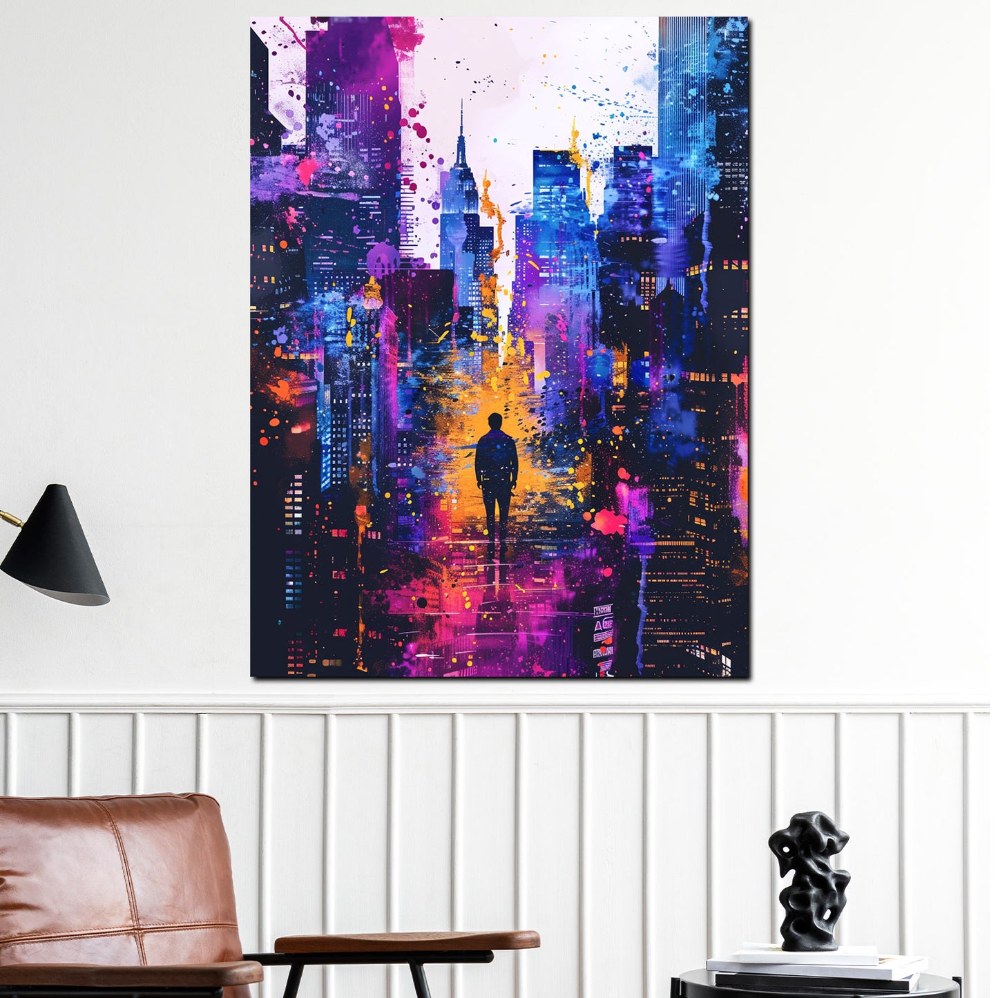 New York City Silhouette Pop Art Wandbild Kunstwerk