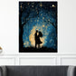 Paar unter Sternenhimmel Romantik Wandbild Kunstwerk