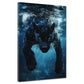 Wandbild Kunstwerk Panther in Bewegung Wildtier Wasser Energie modern